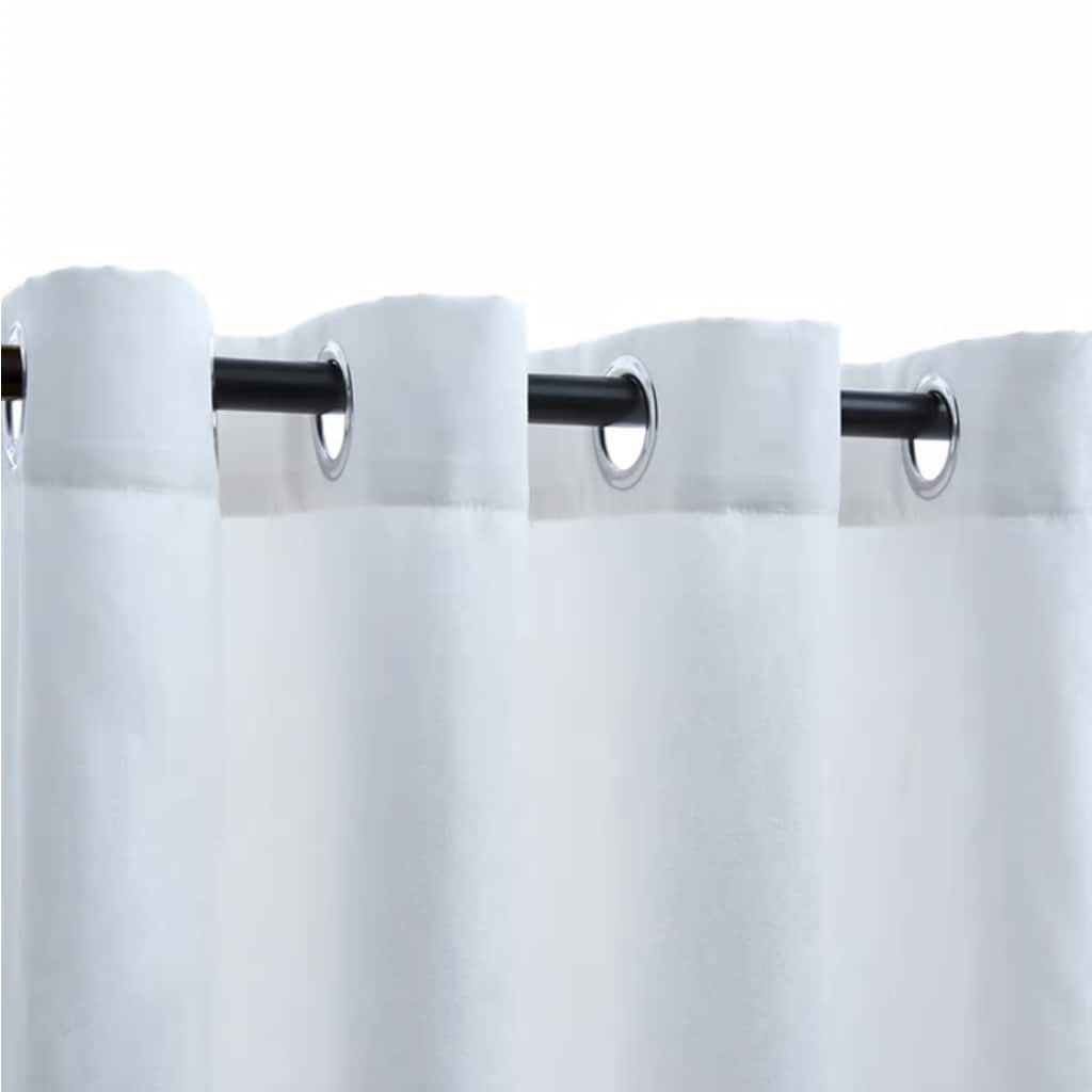 Cortinas blackout c/ argolas metal 2 pcs 140x175 cm branco sujo