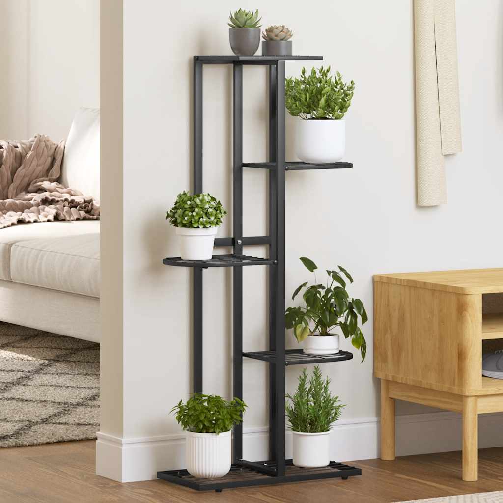 Suporte de vasos c/ 5 prateleiras 43x22x98 cm metal preto