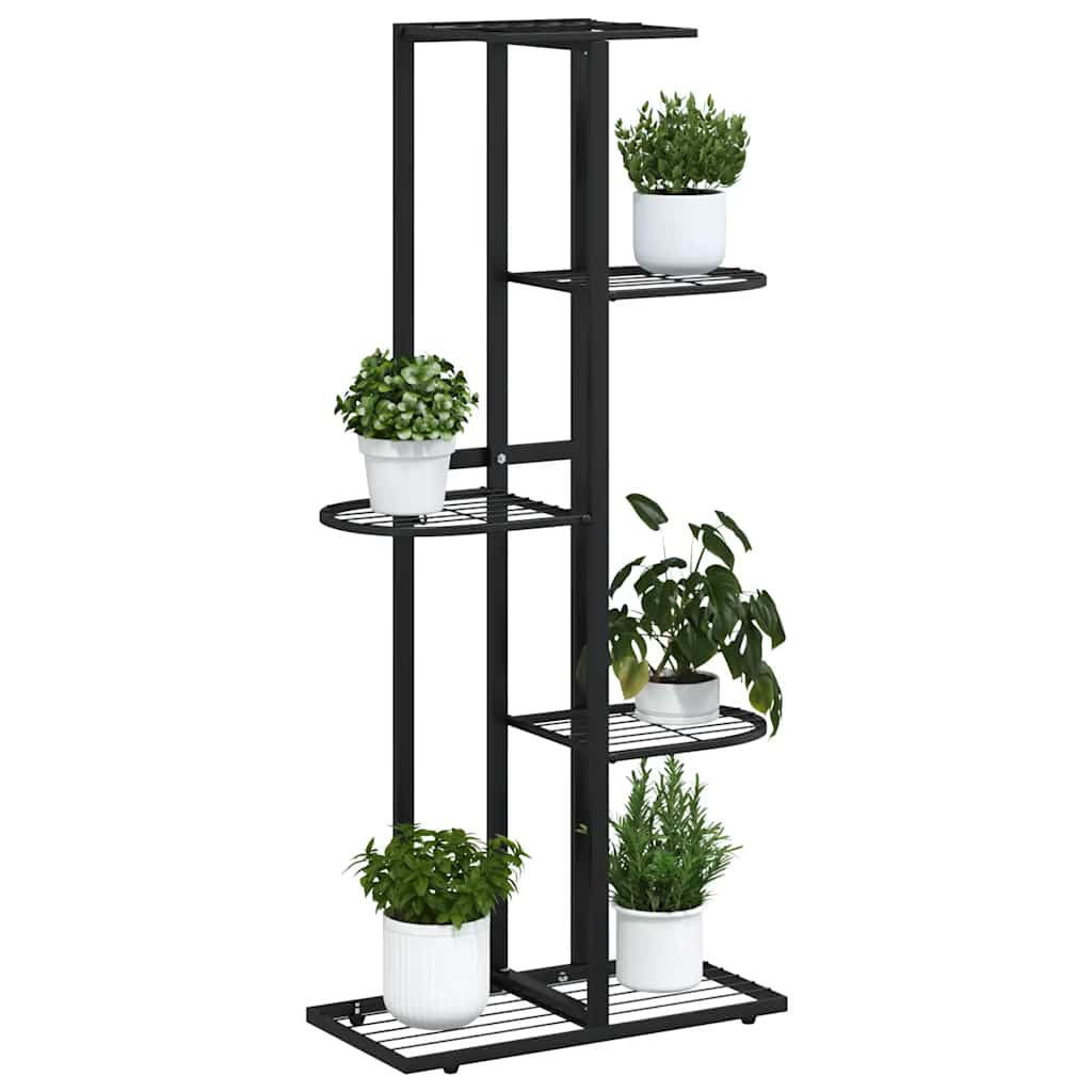 Suporte de vasos c/ 5 prateleiras 43x22x98 cm metal preto