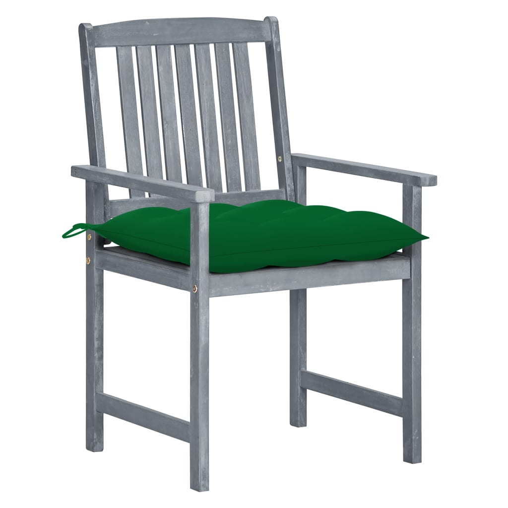 Cadeiras de jardim com almofadões 4 pcs acácia maciça cinza