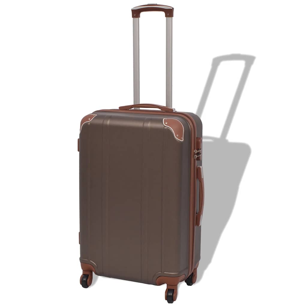 Conjunto de tróleis em estojo rígido 4 pcs cor café