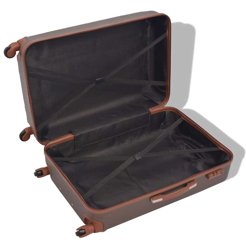 Conjunto de tróleis em estojo rígido 4 pcs cor café
