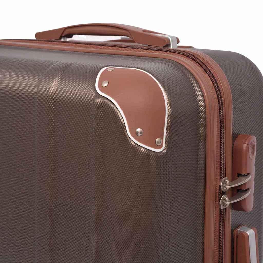 Conjunto de tróleis em estojo rígido 4 pcs cor café