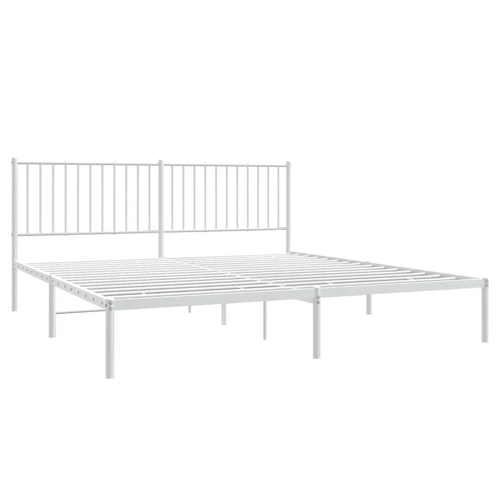 Estrutura de cama com cabeceira 183x213 cm metal branco