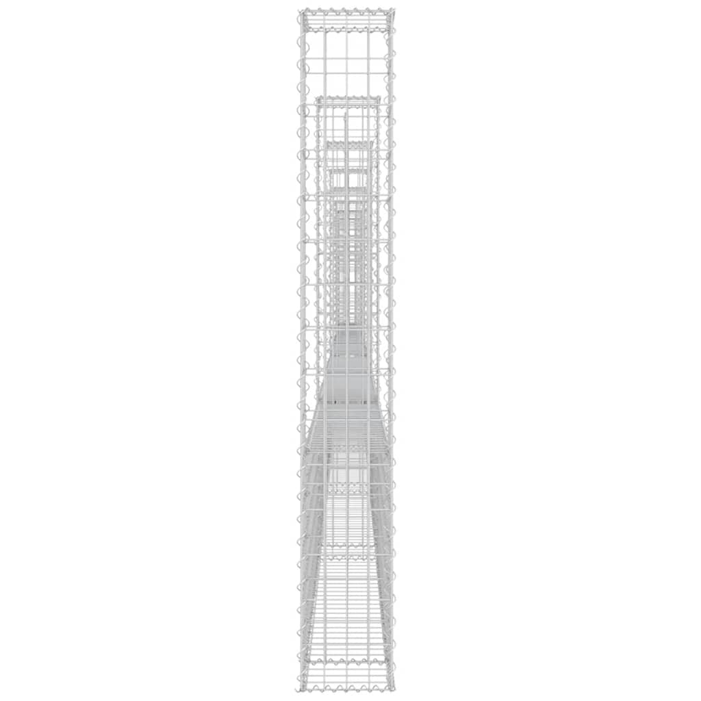 Cesto gabião em forma de u c/ 8 postes 860x20x150 cm ferro