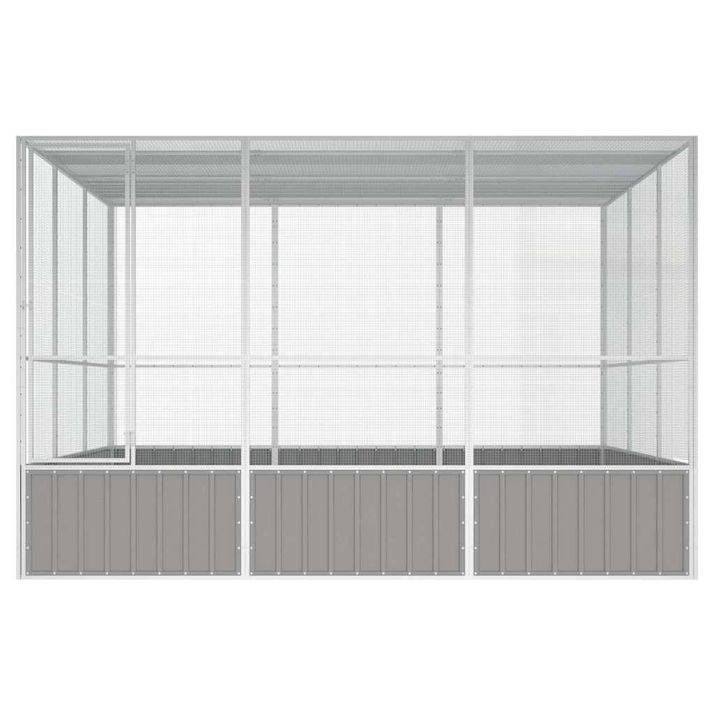 Gaiola p/ pássaros 302,5x324,5x211,5cm aço galvanizado cinzento