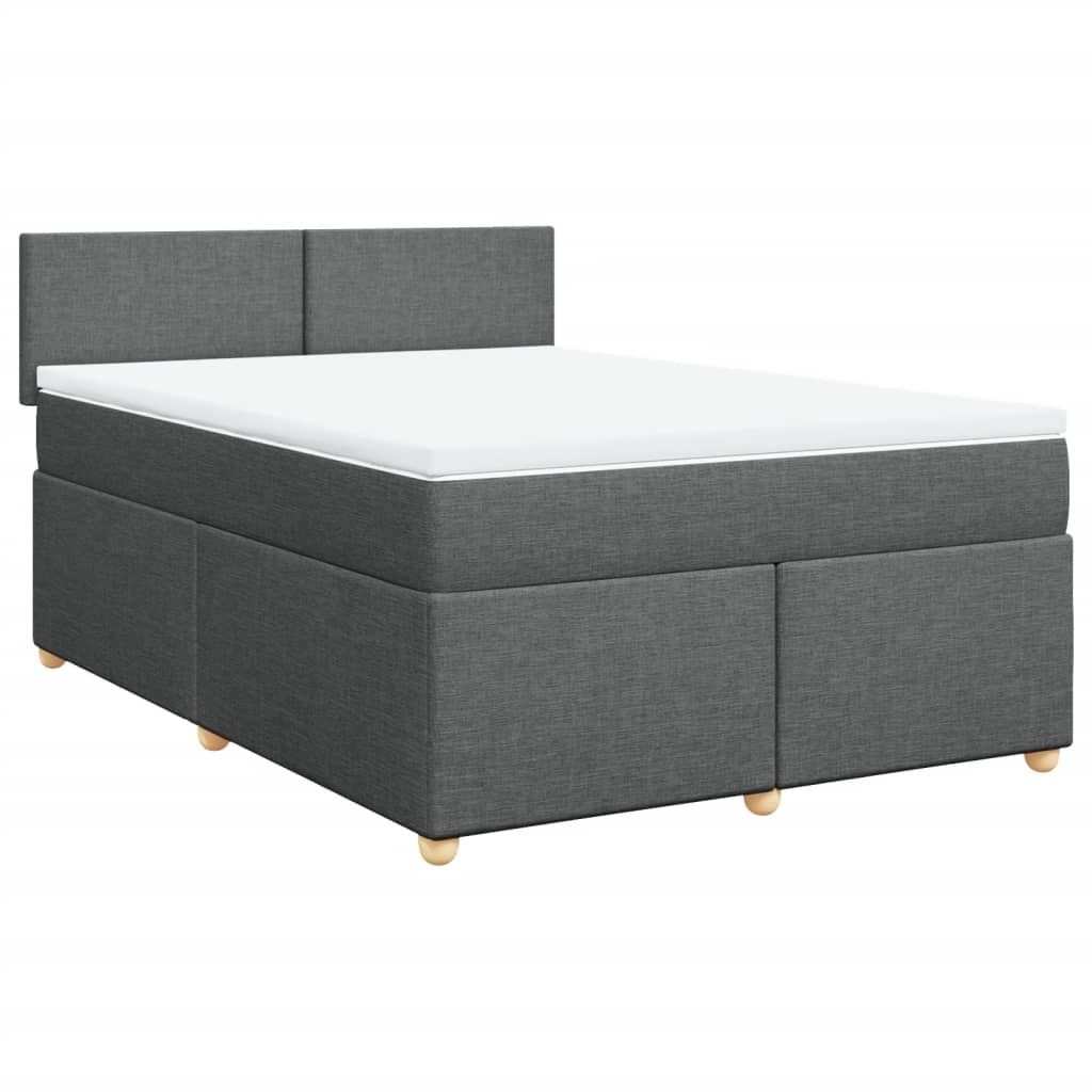 Cama com molas/colchão 160x200 cm tecido cinzento-escuro