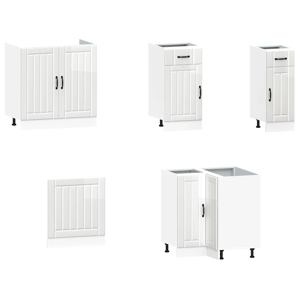 11 Peças armário de cozinha conjunto kalmar brilho branco