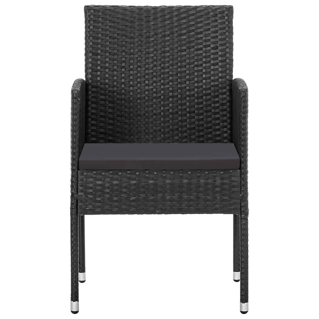 5 Pcs conjunto de jantar para jardim preto