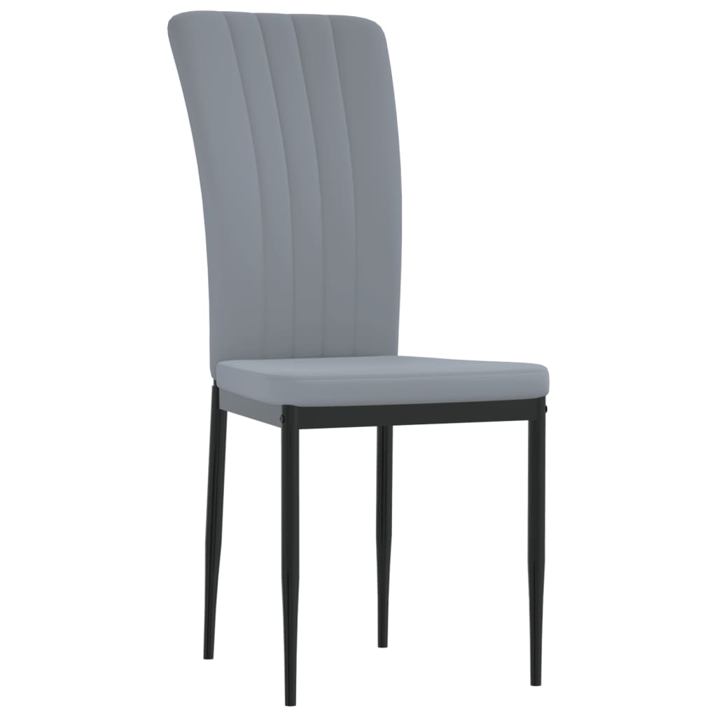 Cadeiras de jantar 2 pcs veludo cinzento-claro