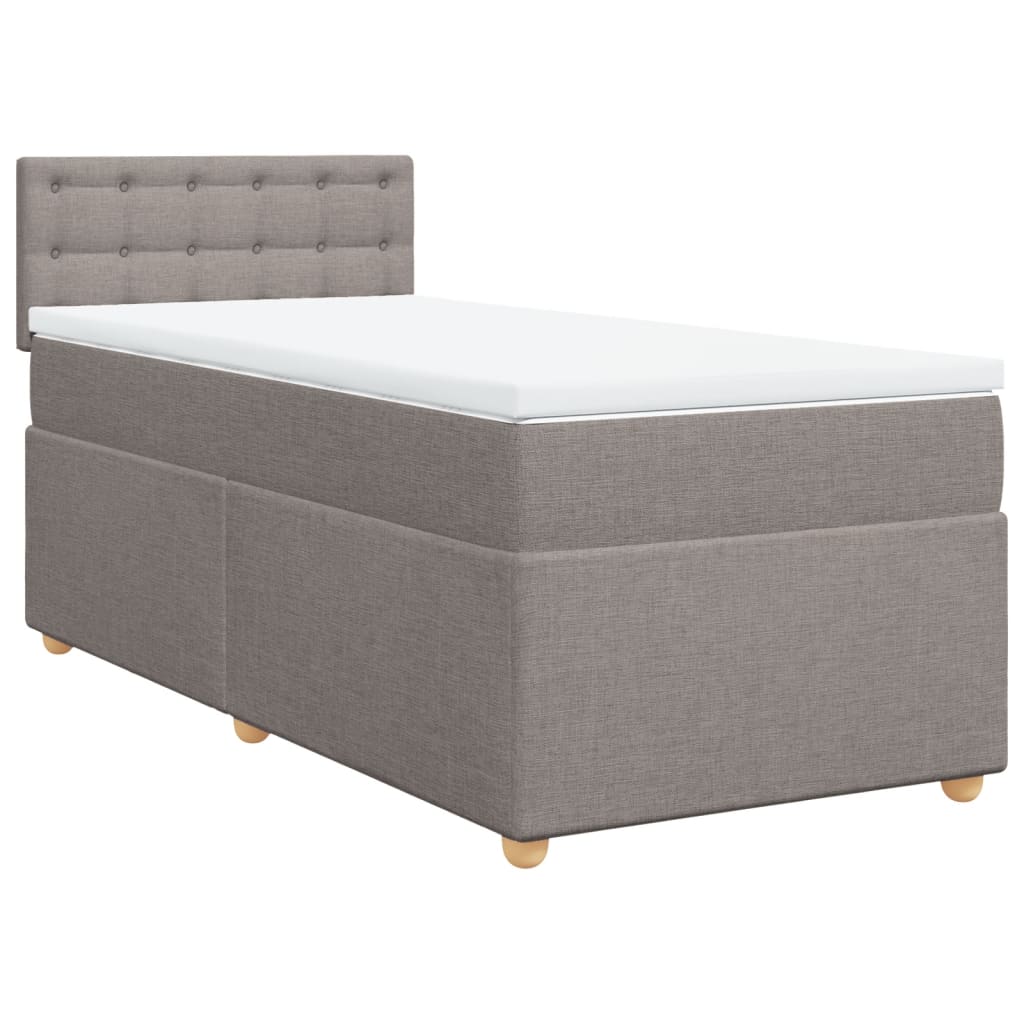 Cama com molas/colchão 80x200 cm tecido castanho-acinzentado