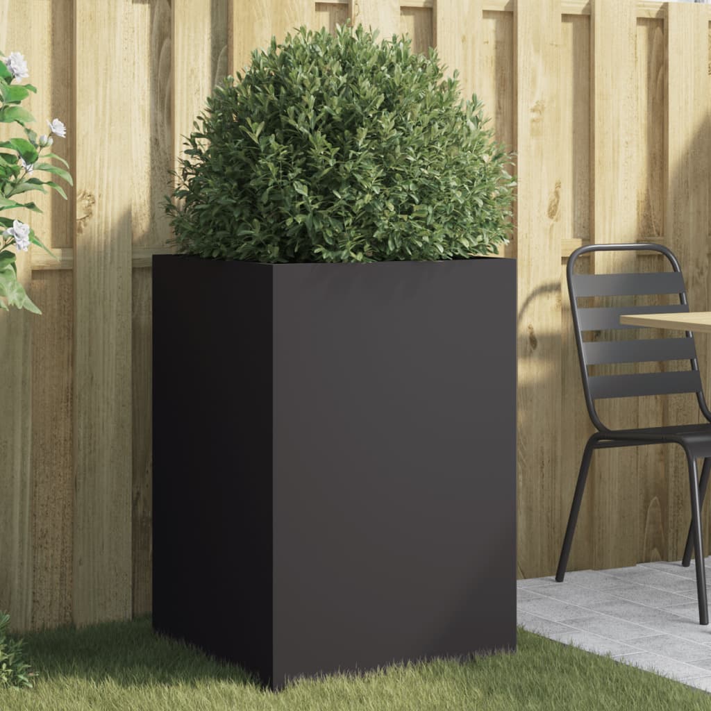 Vaso/floreira 52x48x75 cm aço preto