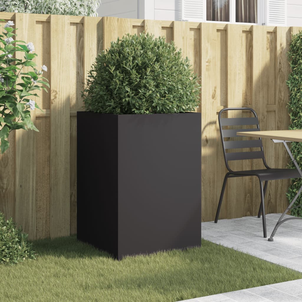 Vaso/floreira 52x48x75 cm aço preto
