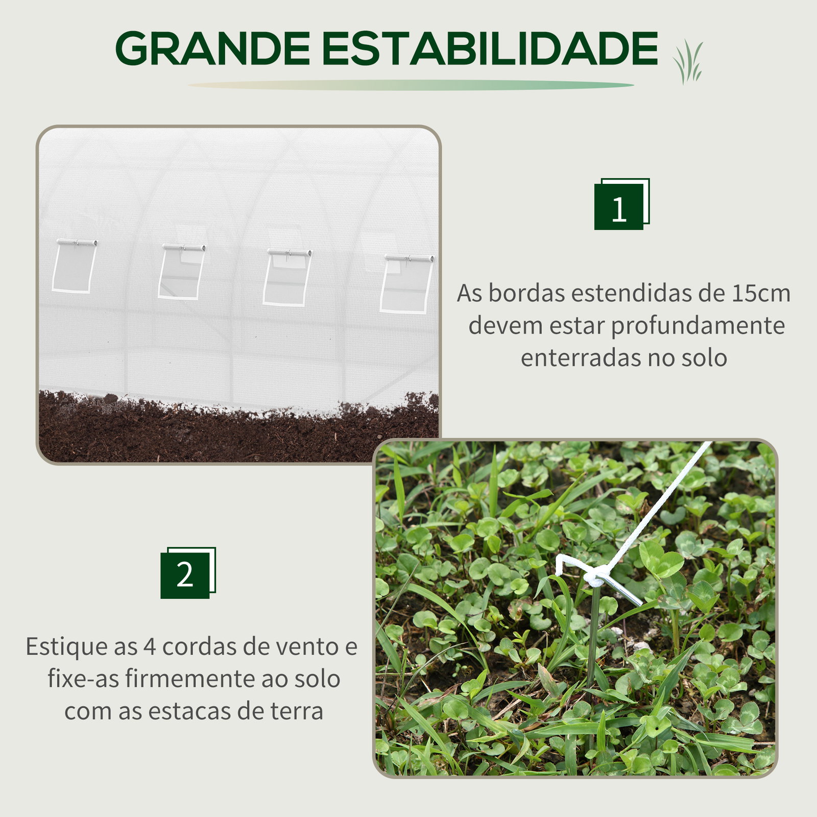 Estufa de Túnel 600x300x200cm com Porta Enrolável 12 Janelas Cobertura de PE 140g/m² e Metal Galvanizado para Cultivos de Planta