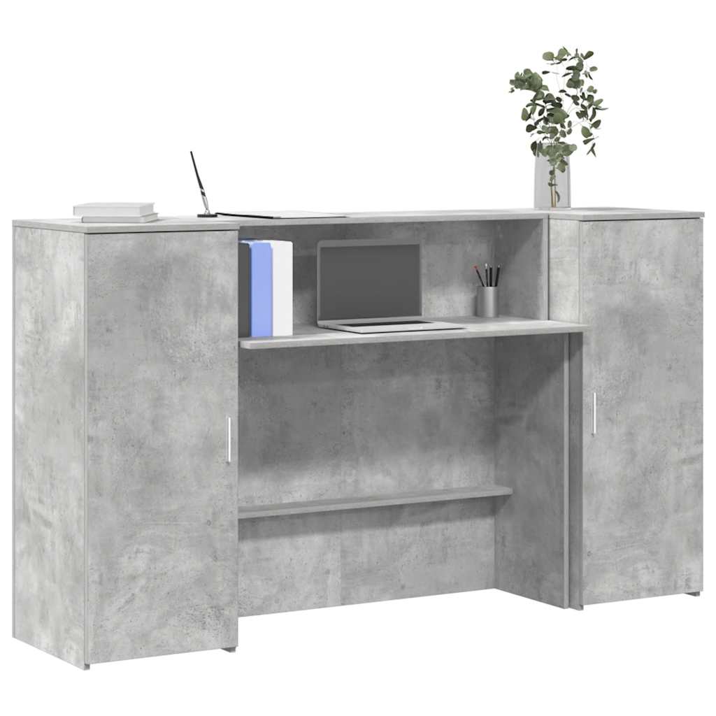 Balcão de recepção 180x50x103,5 cm madeira cinza cimento