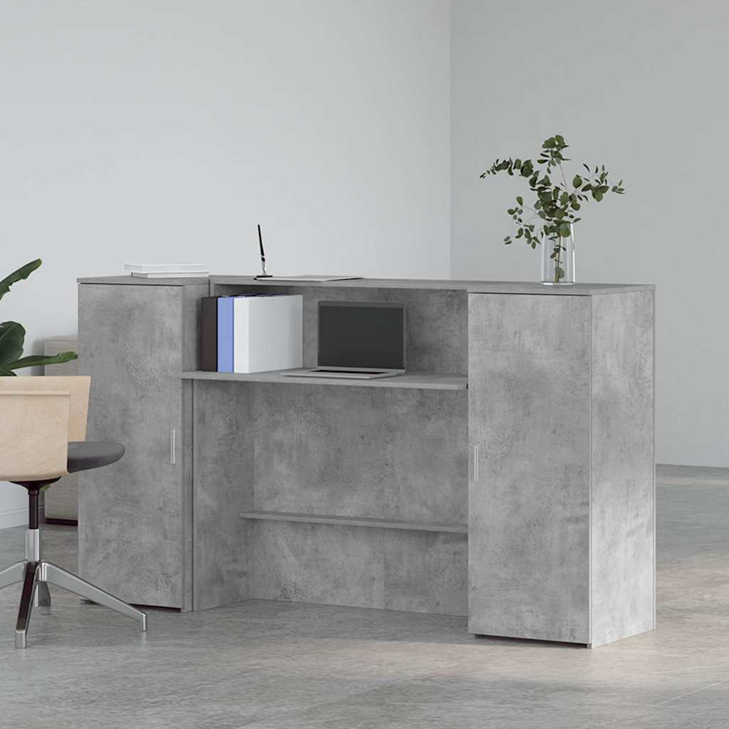 Balcão de recepção 180x50x103,5 cm madeira cinza cimento