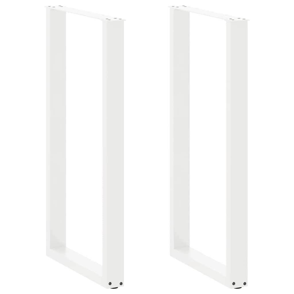Pés de mesa de bar em forma de u, 2 peças, branco, 60x (110-111) cm, aço