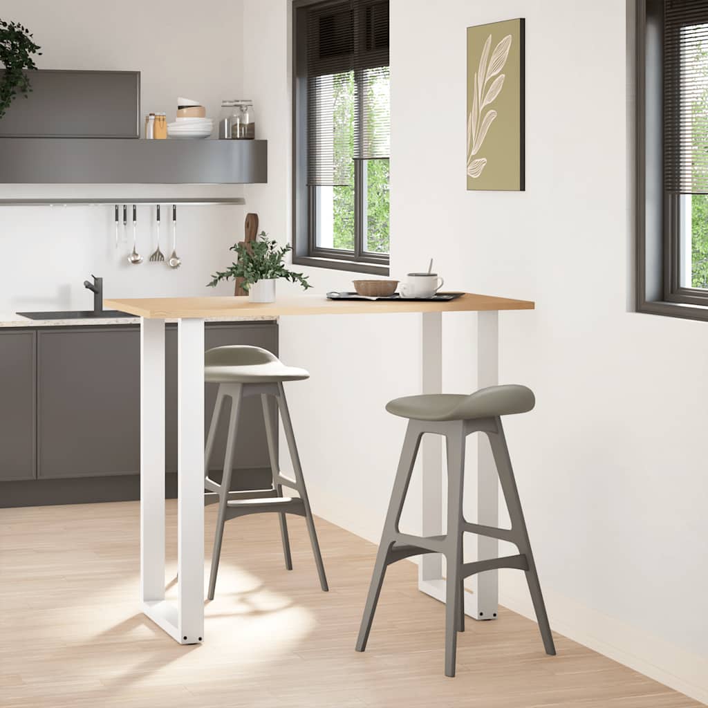 Pés de mesa de bar em forma de u, 2 peças, branco, 60x (110-111) cm, aço