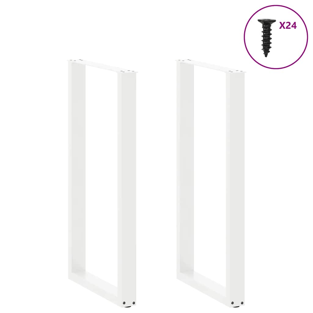 Pés de mesa de bar em forma de u, 2 peças, branco, 60x (110-111) cm, aço