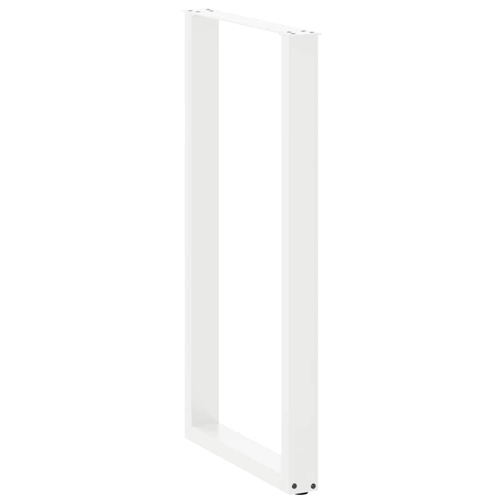 Pés de mesa de bar em forma de u, 2 peças, branco, 60x (110-111) cm, aço