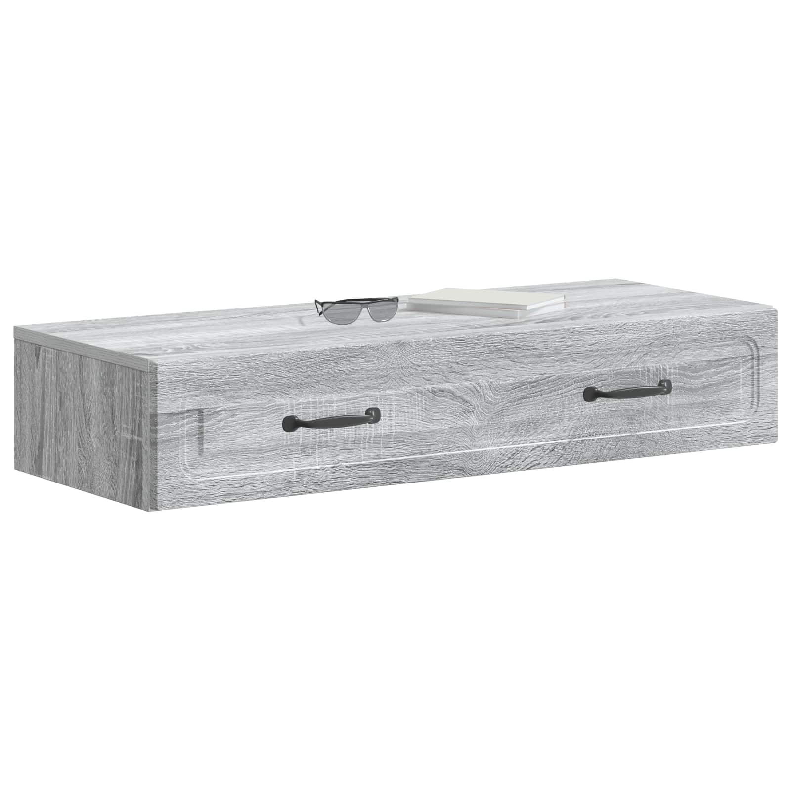 Mesa lateral de parede sonoma cinzento 87,5 x 34,5 x 17 cm