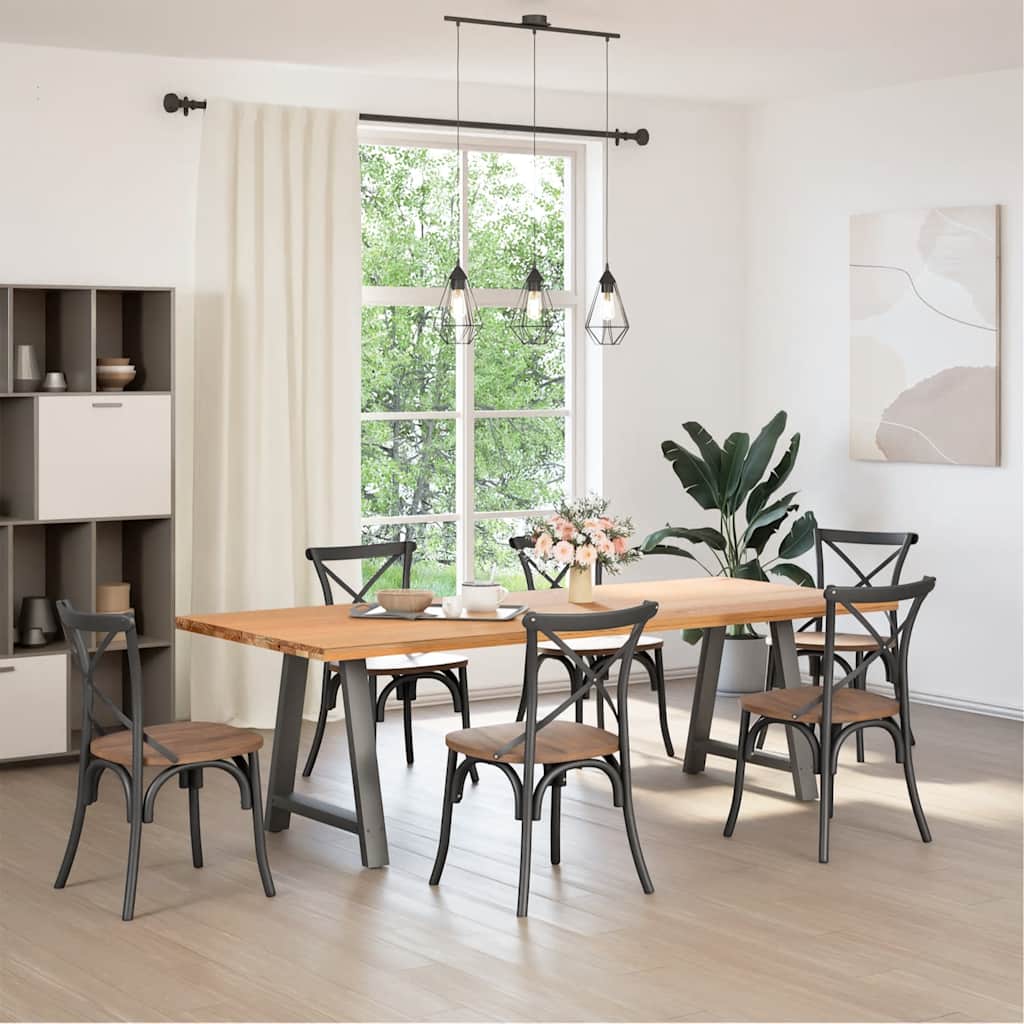Pés para mesa de jantar em formato a, 2 peças, antracite, 70x(72-73) cm, aço