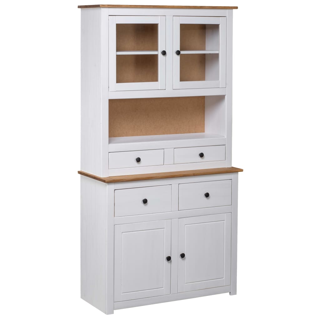 Armário alto 93x40,5x180 cm pinho maciço panama branco