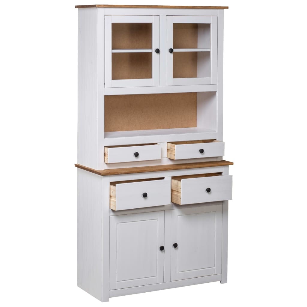 Armário alto 93x40,5x180 cm pinho maciço panama branco