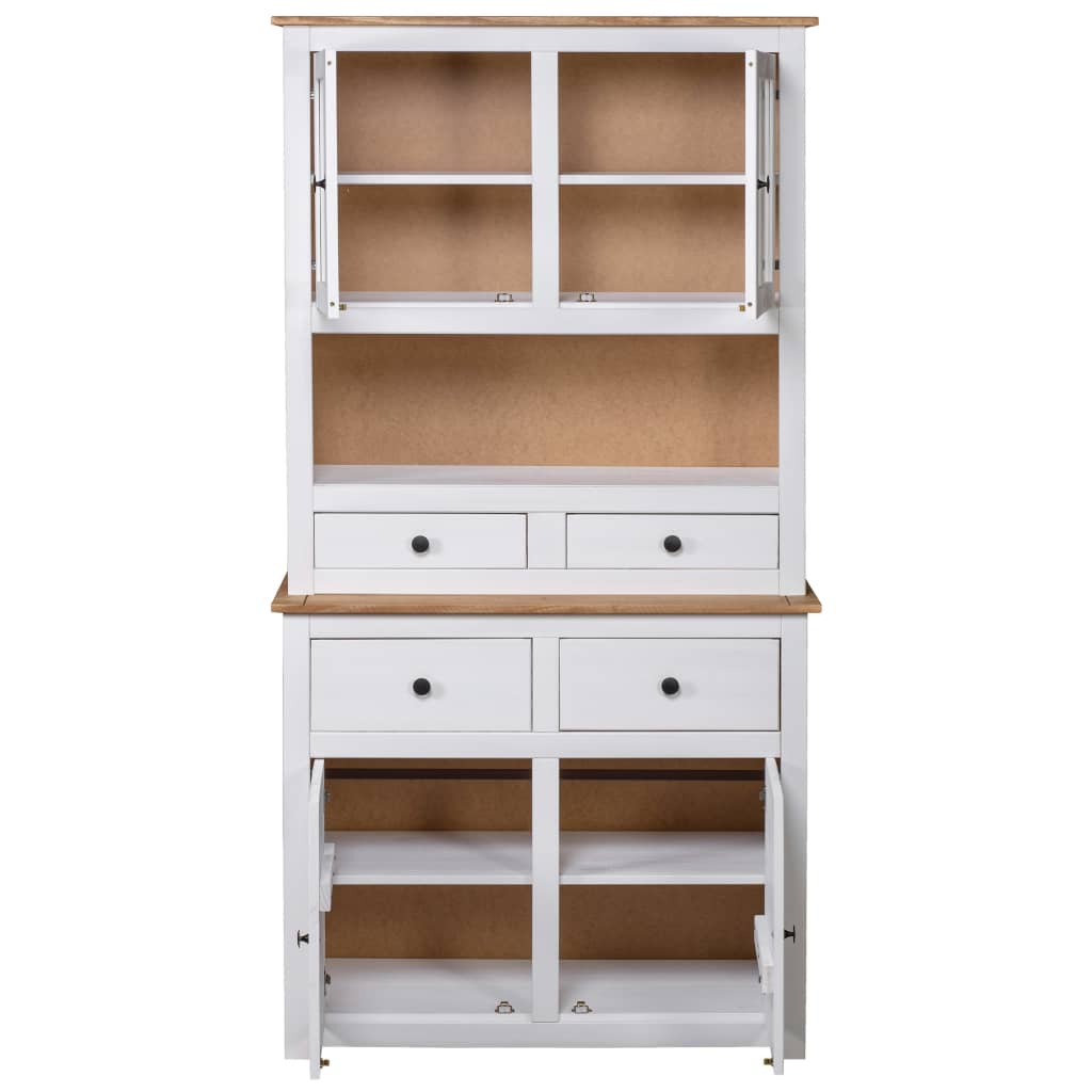 Armário alto 93x40,5x180 cm pinho maciço panama branco