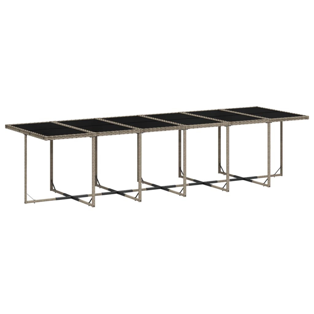 17 Pcs conj. de jantar p/ jardim c/ almofadões vime PE cinzento