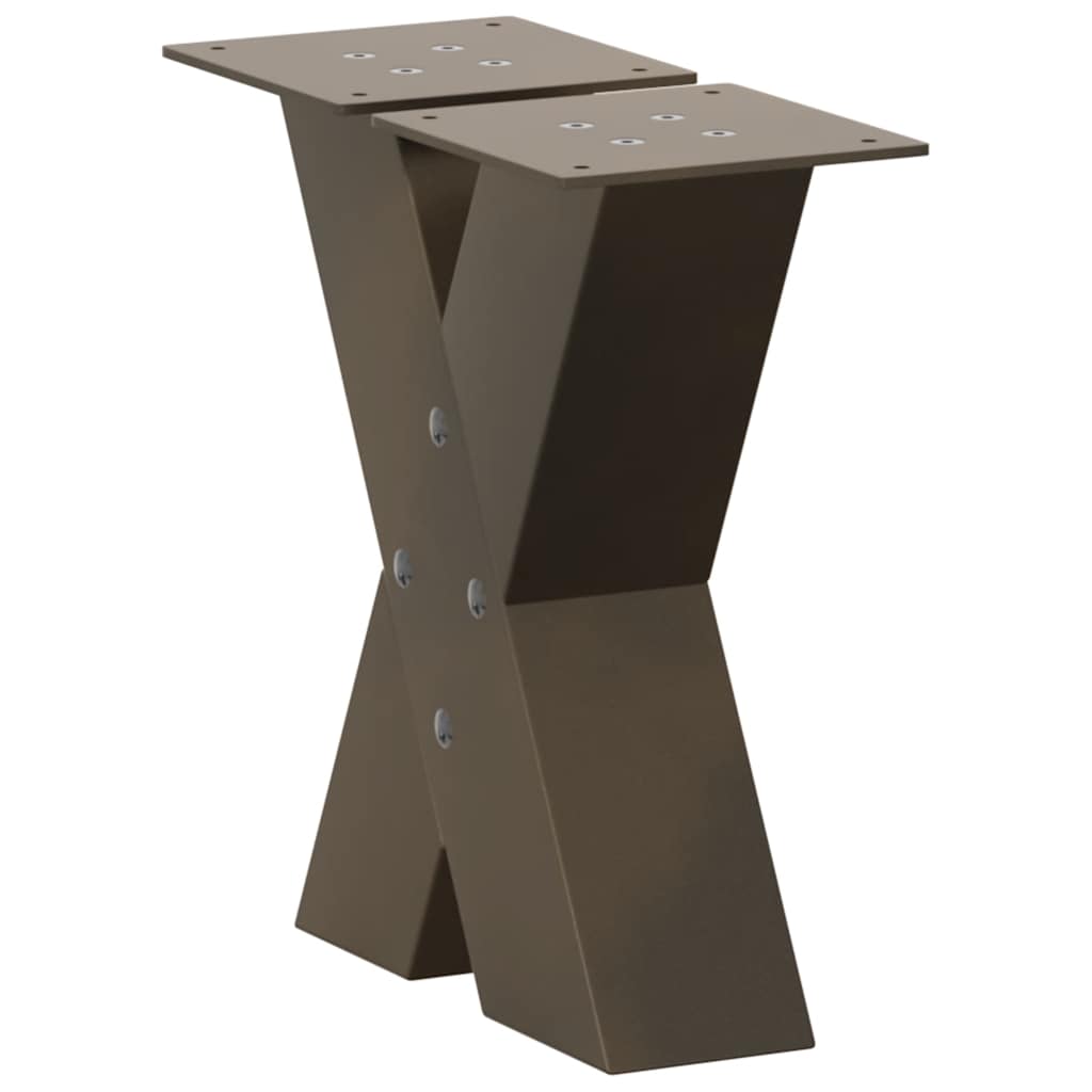 Pés para mesa de centro em formato de x, 2 peças, aço natural, 40x(30-31) cm, aço