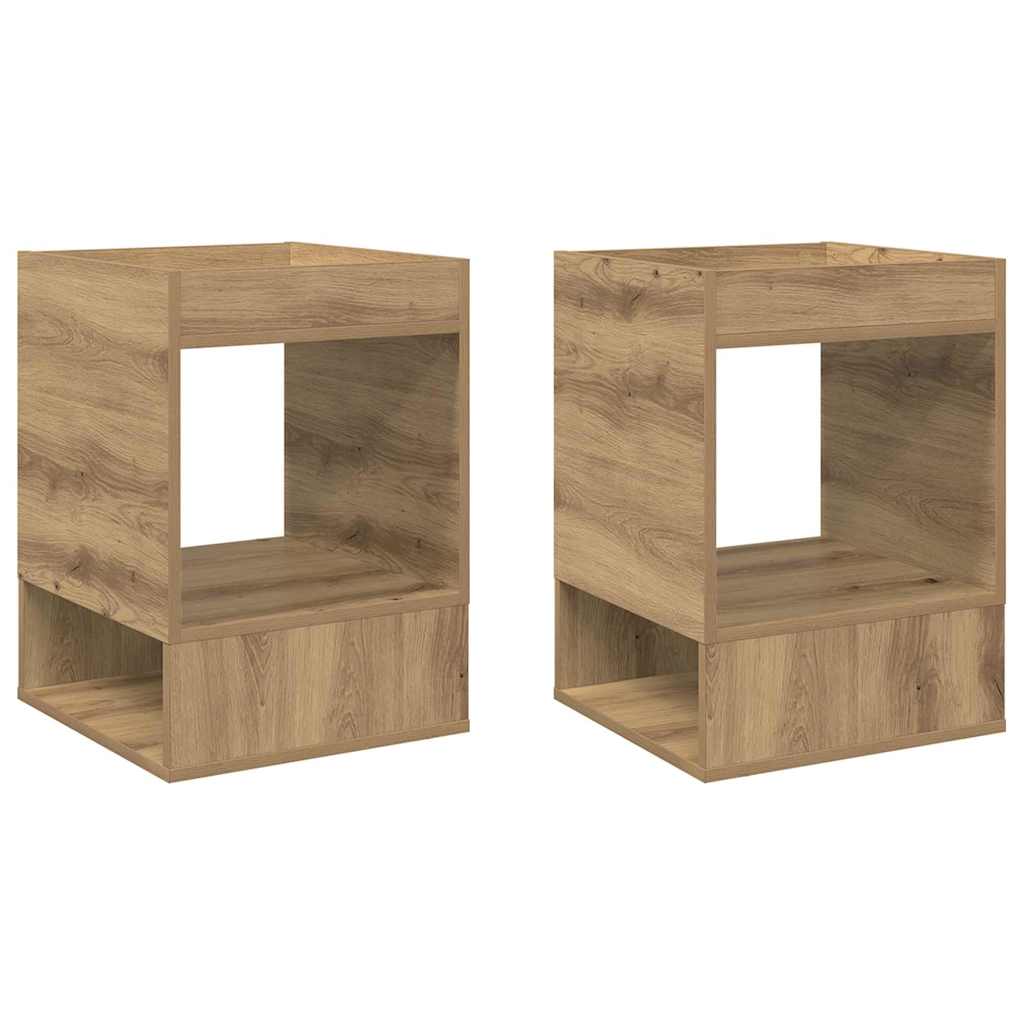 Mesa de apoio 2 unid. carvalho artesanal 40 x 40 x 56 cm