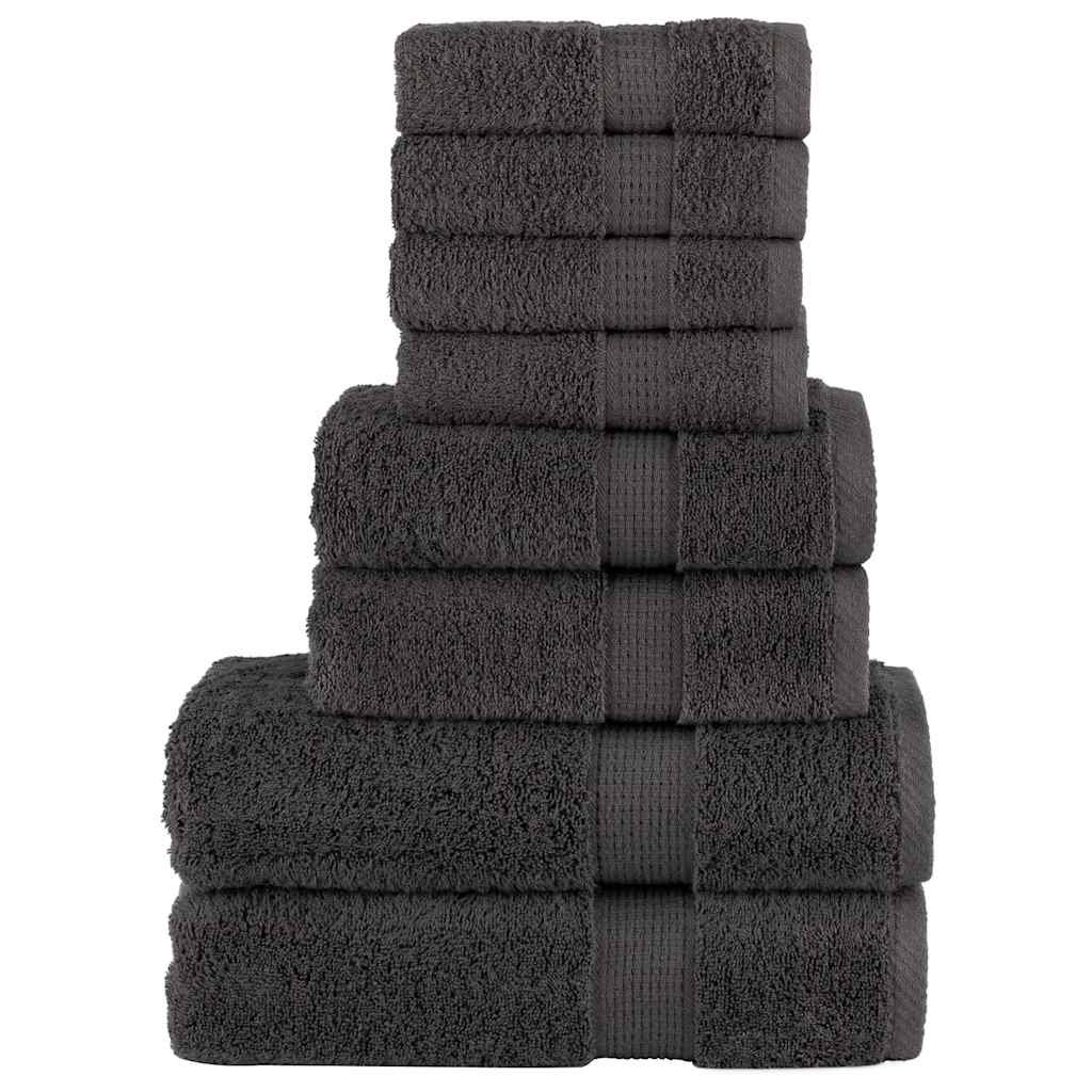 8Pcs conjunto toalhas banho premium solund 600gsm antracite