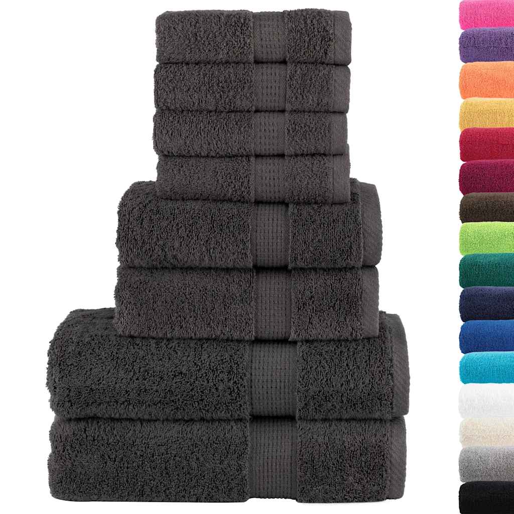 8Pcs conjunto toalhas banho premium solund 600gsm antracite