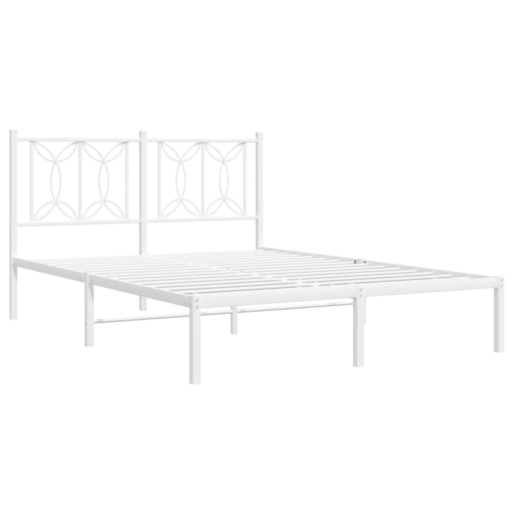 Estrutura de cama com cabeceira 135x190 cm metal branco