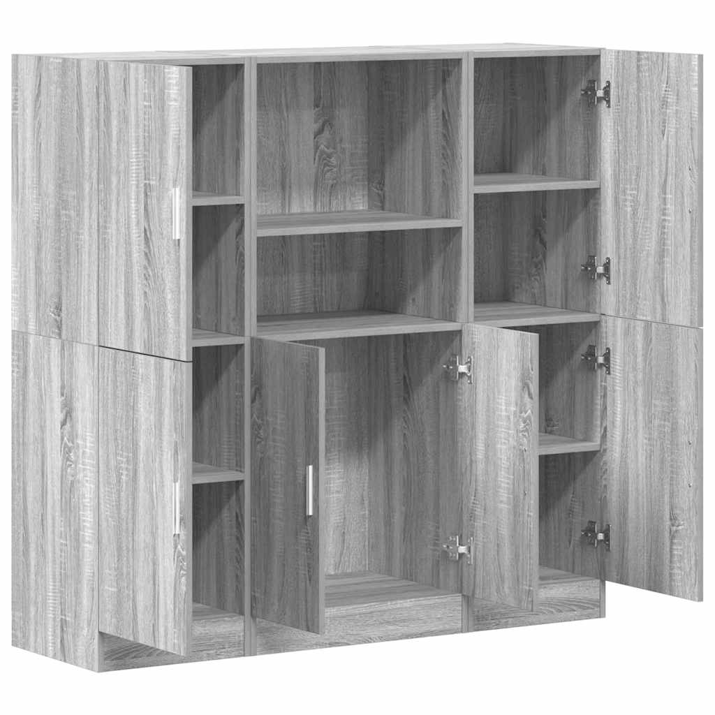 3 Pcs armário de cozinha conjunto deriv. madeira cinza sonoma
