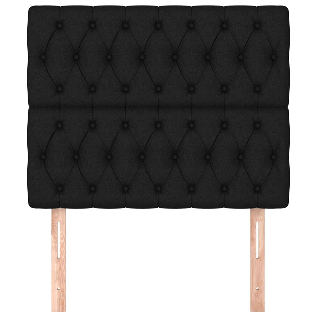 Cabeceira preta 90x7x118/128 cm tecido