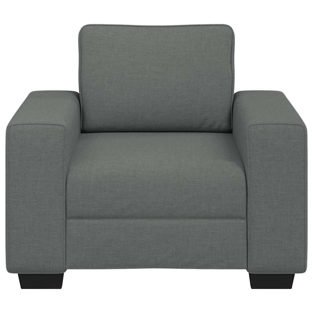 Poltrona 100x77x82 cm tecido cinzento-escuro