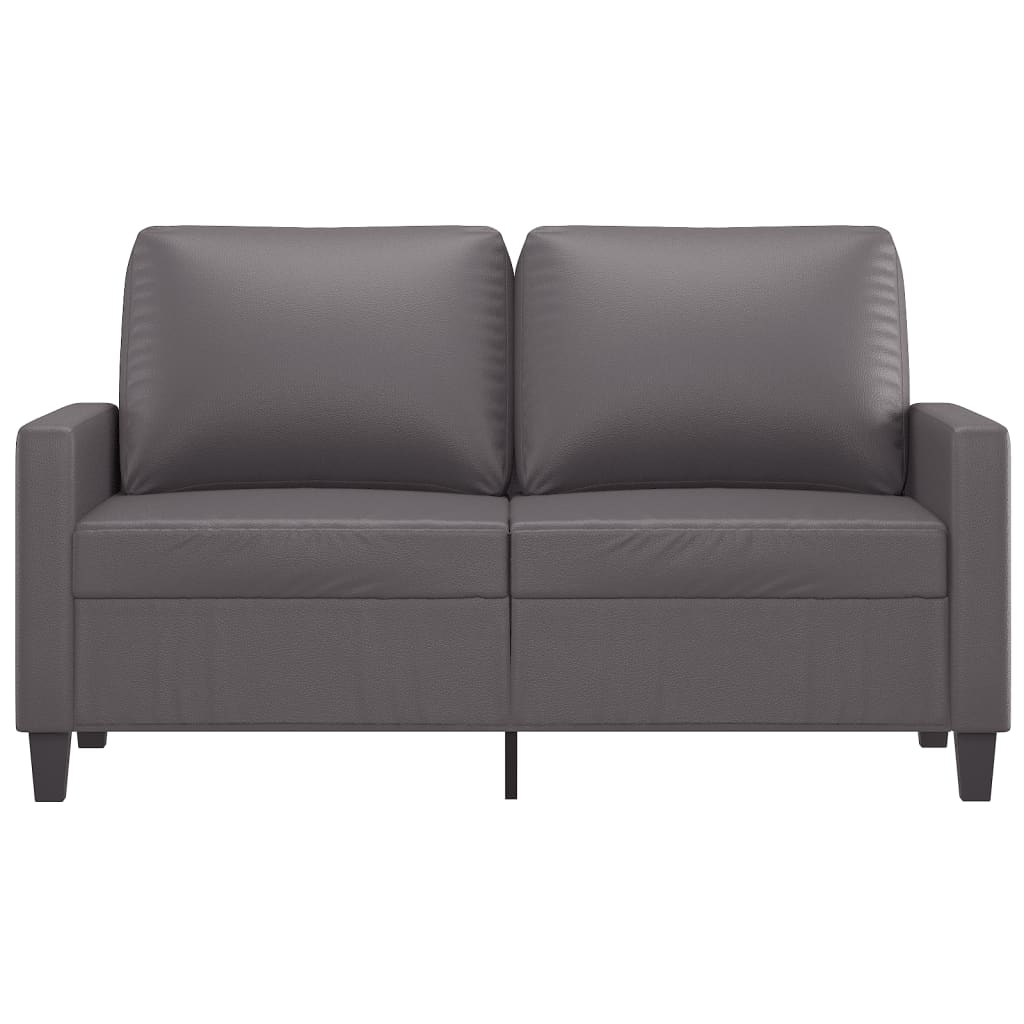 Sofá de 2 lugares 120 cm couro artificial cinza