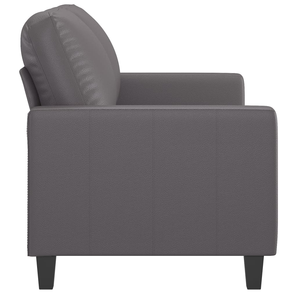 Sofá de 2 lugares 120 cm couro artificial cinza