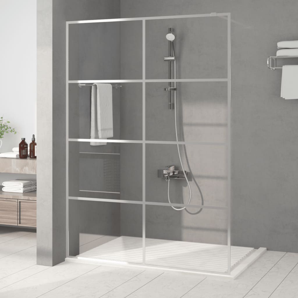 Divisória de chuveiro 140x195cm vidro transparente esg prateado