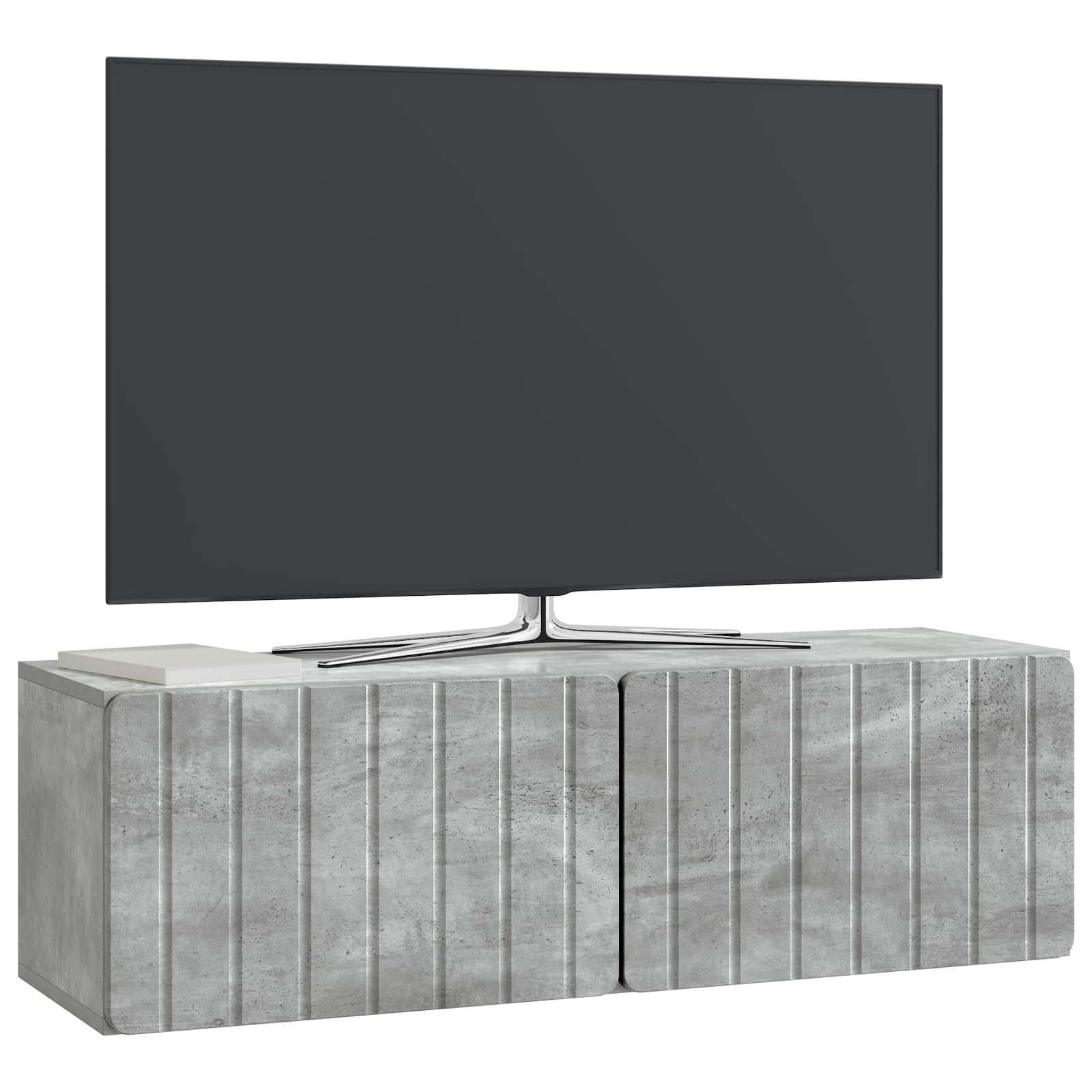 Gabinete de TV de parede 98 x 31 x 30 cm cinzento cimento