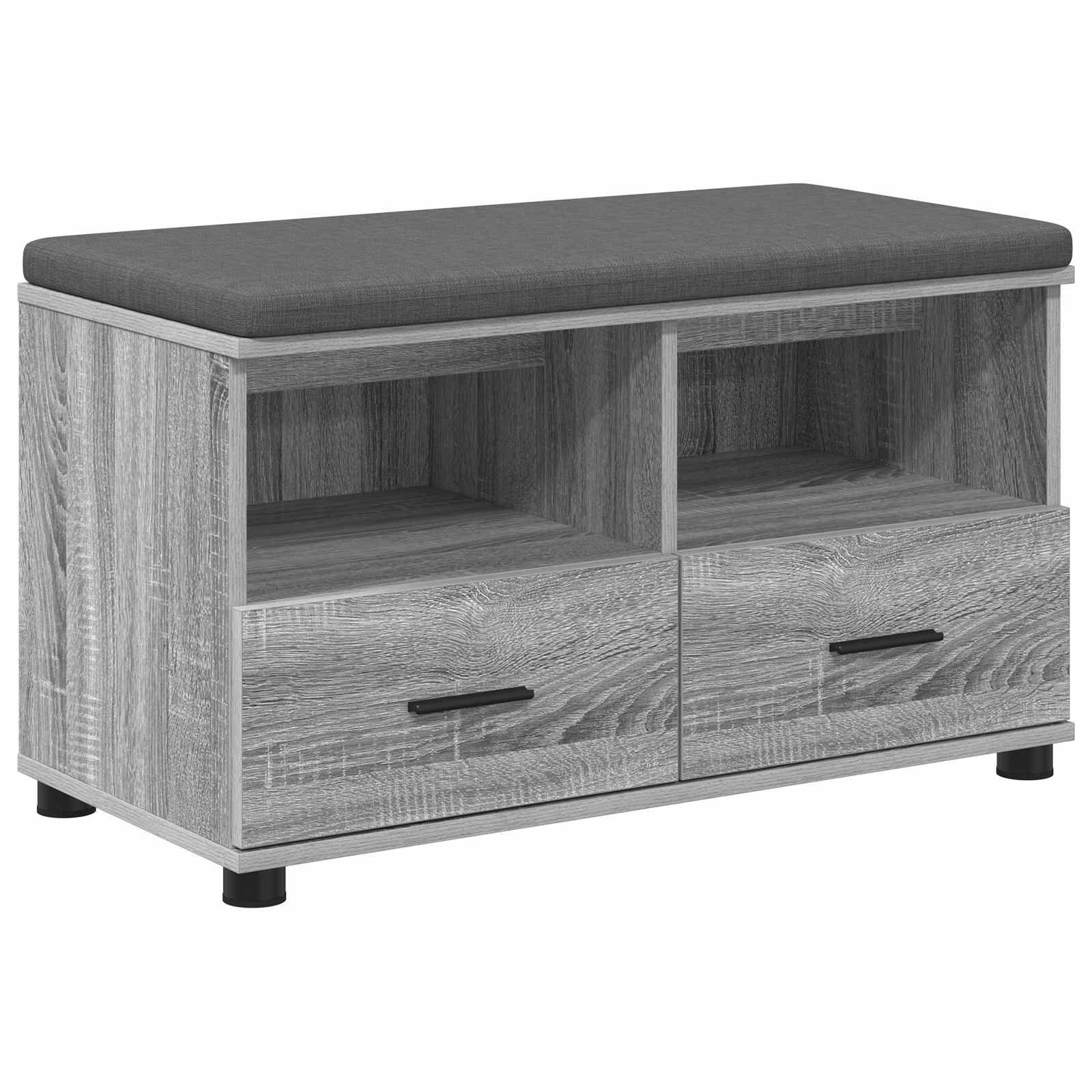 Banco de hall com almofada sonoma cinza 80 x 38 x 46 cm