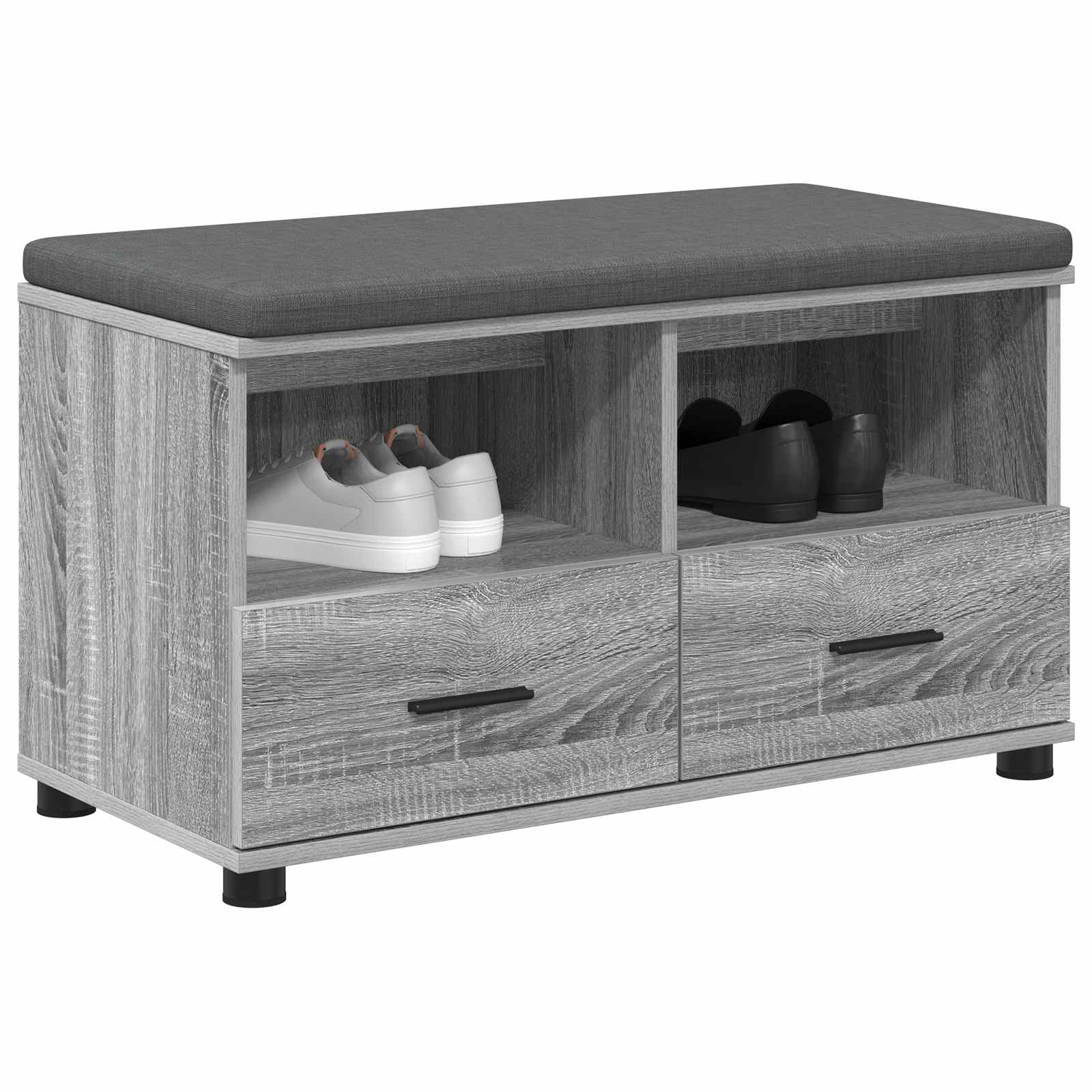 Banco de hall com almofada sonoma cinza 80 x 38 x 46 cm