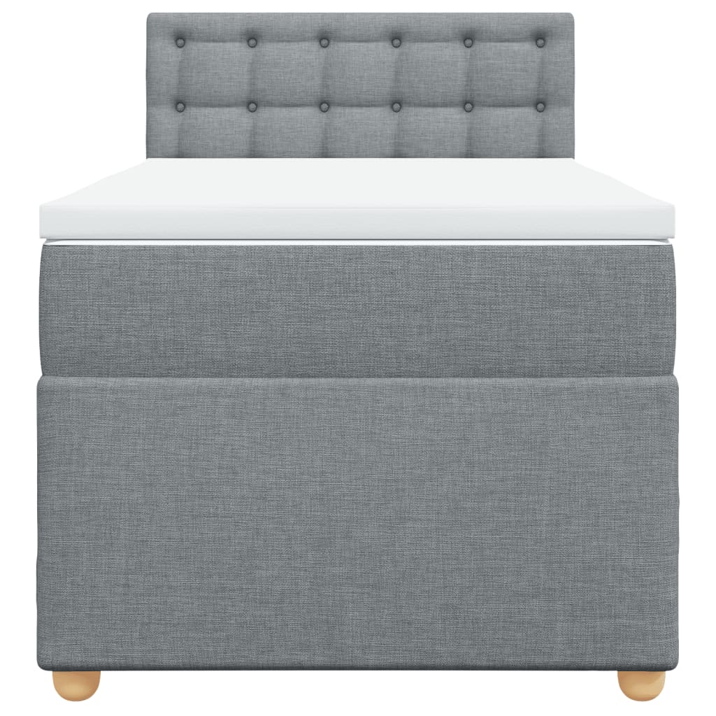 Cama com molas/colchão 90x200 cm tecido cinza-claro