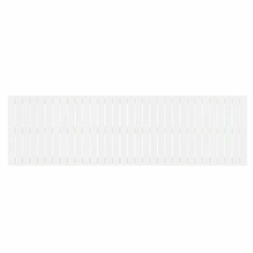 Cabeceira de parede 204x3x60 cm madeira de pinho maciça branco