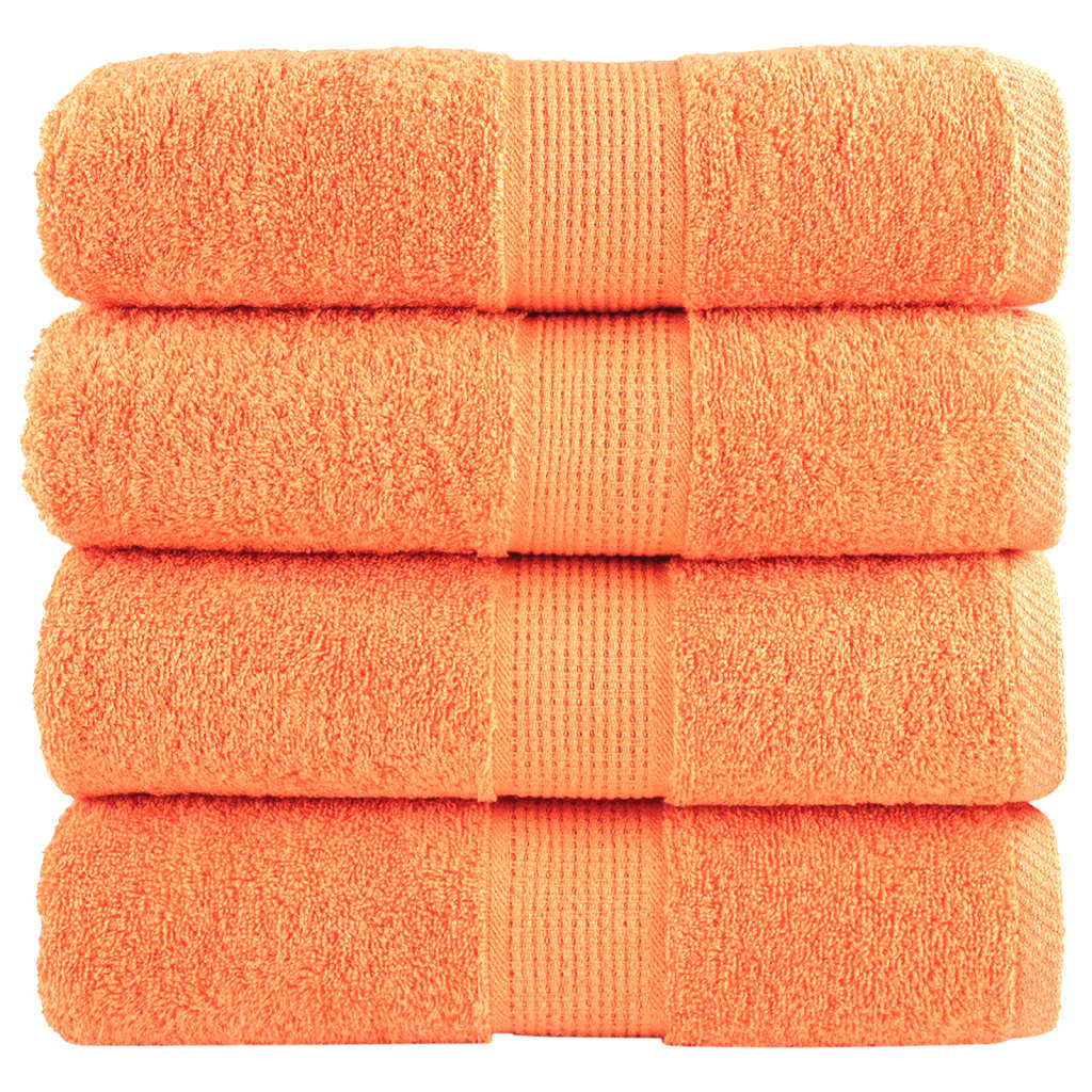 Toalhas de rosto premium solund 4 unidades laranja 30x30 cm 600 g/m²