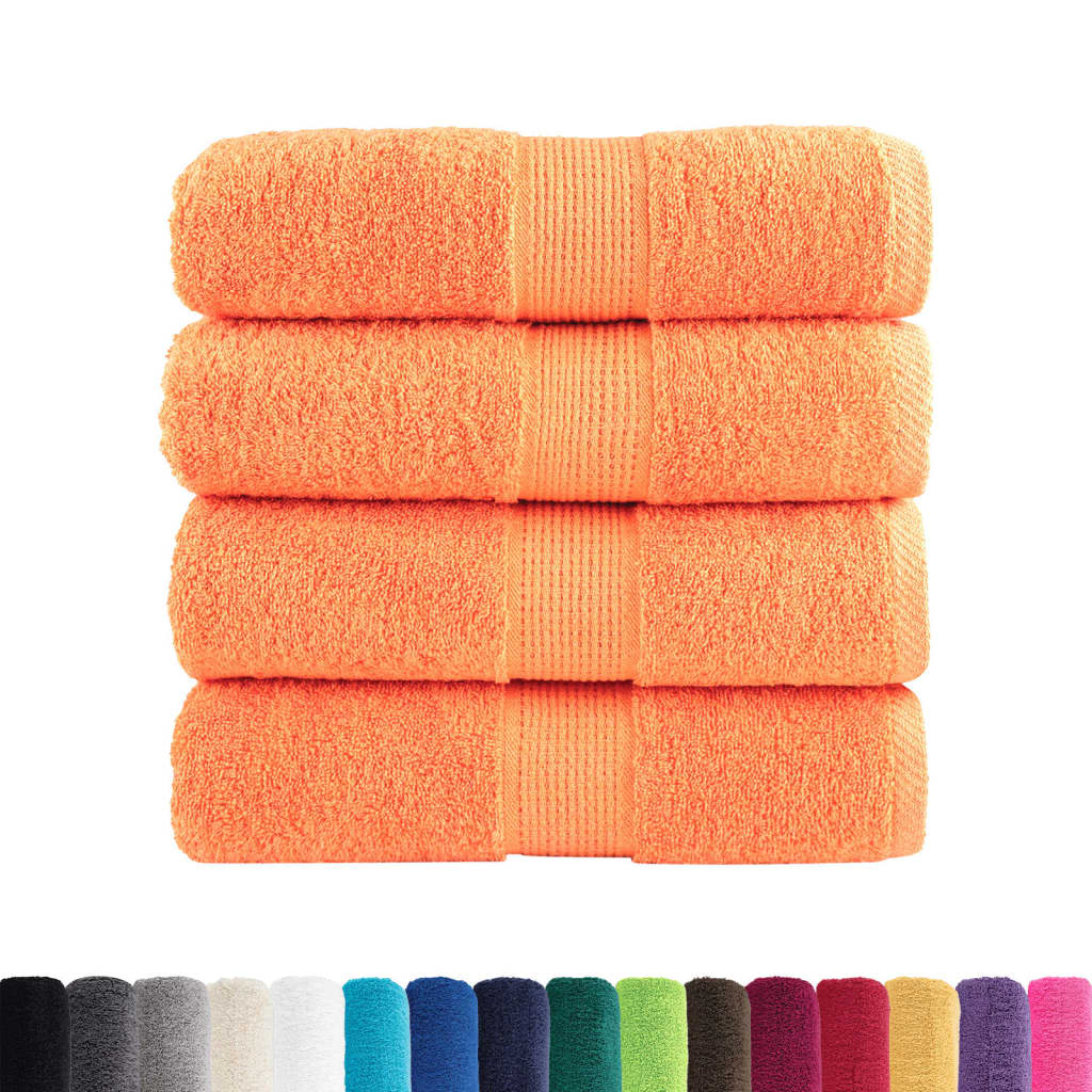 Toalhas de rosto premium solund 4 unidades laranja 30x30 cm 600 g/m²