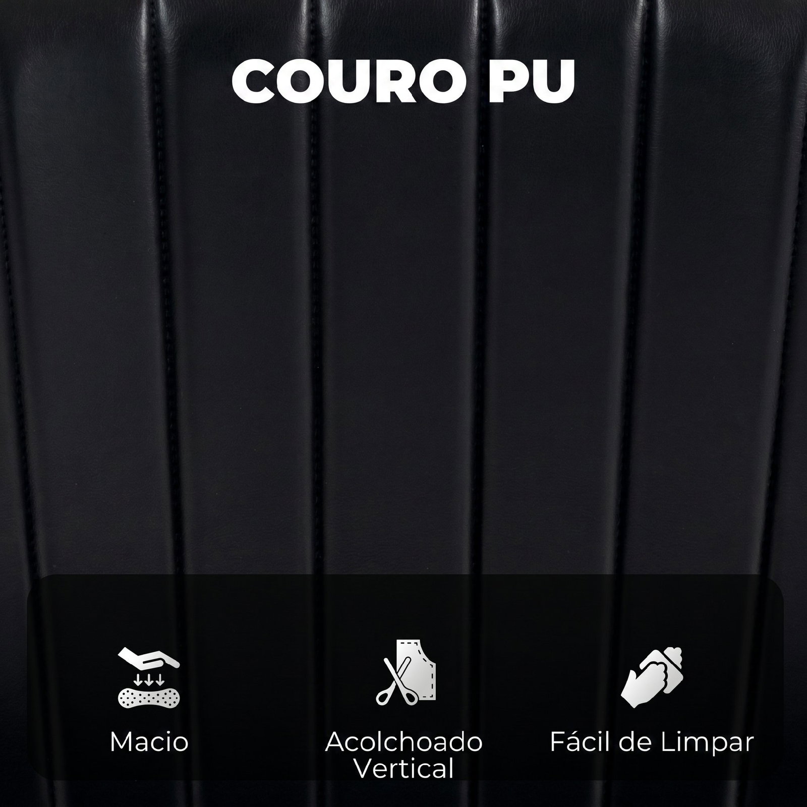 Conjunto de 2 cadeiras de sala de jantar em pele sintética com encosto curvo e pernas metálicas 49,5 x 49,5 x 80 cm preto e castanho