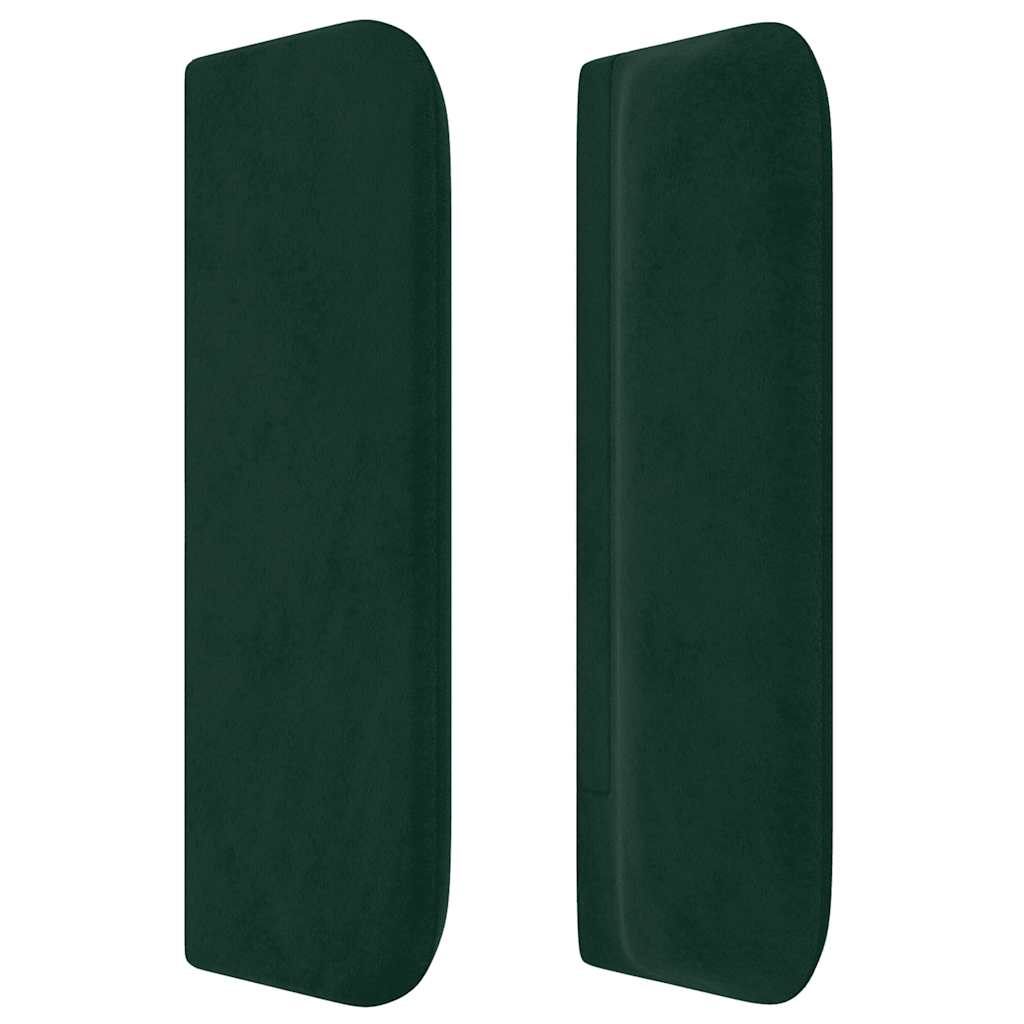 Cabeceira de cama c/ abas veludo 183x16x78/88cm verde-escuro